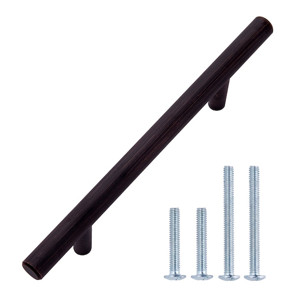 South Main Hardware Euro Bar Cabinet Handle (3/8" Diameter), 5.88" Length (3.5" Hole Center), Oil Rubbed Bronze, 10PK SH686-OR-10 - main